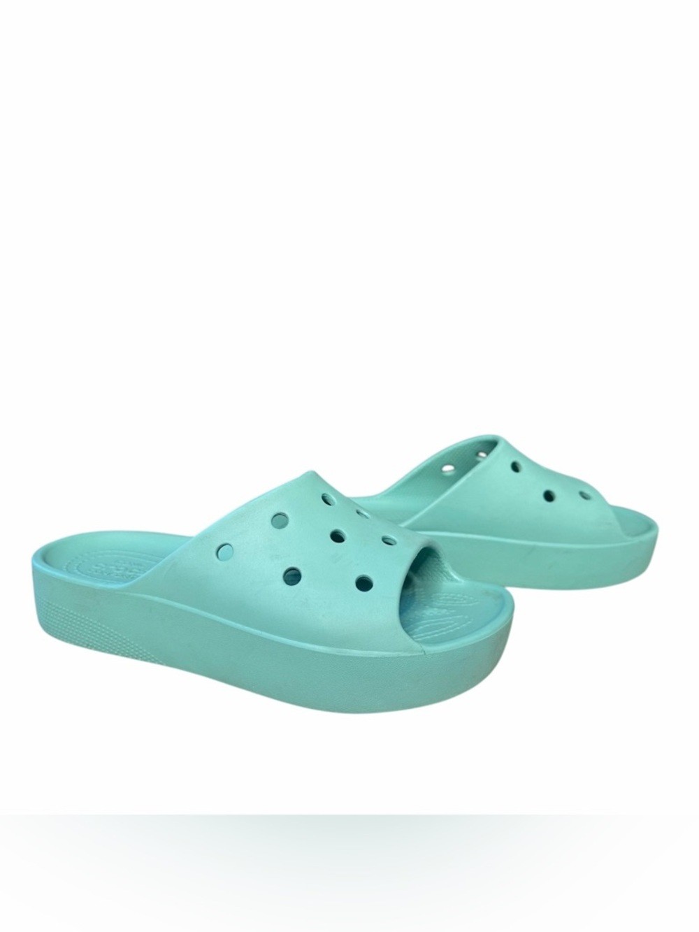 Crocs Classic Platform Slide Sandal Jade Stone Green Slip On Size 6